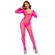 Bodystocking din plasă, roz neon, S/M
