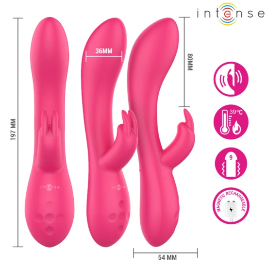 Stimulator rabbit cu încălzire din silicon, negru