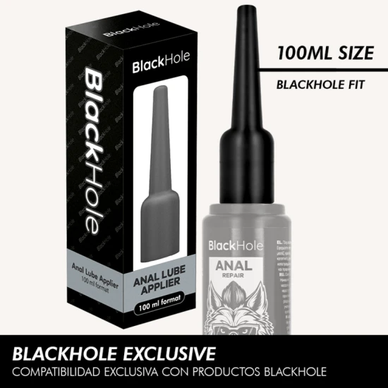 Aplicator anal lubrifiant din material body-safe, negru, L