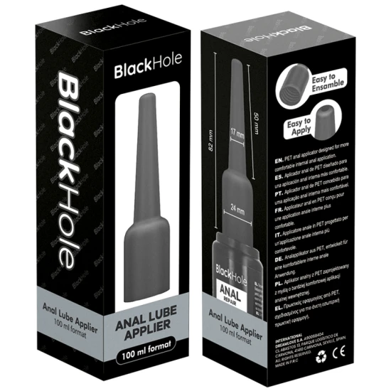 Aplicator anal lubrifiant din material body-safe, negru, L