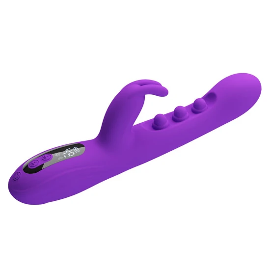 Vibrator Rabbit din silicon, mov, cu stimulare prin tapotare