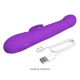 Vibrator Rabbit din silicon, mov, cu stimulare prin tapotare