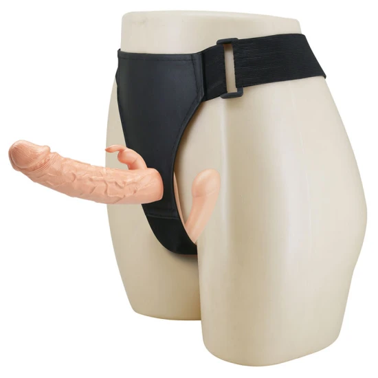 Harnasament Strap-On cu Dublă Penetrare din TPE, Flesh