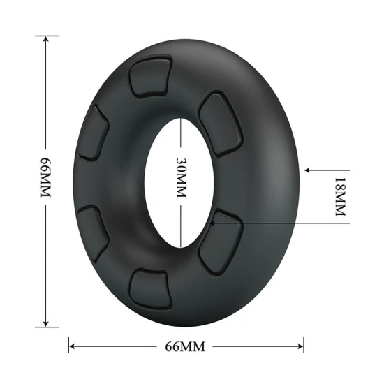 Inel penian din silicon ultra-moale, negru