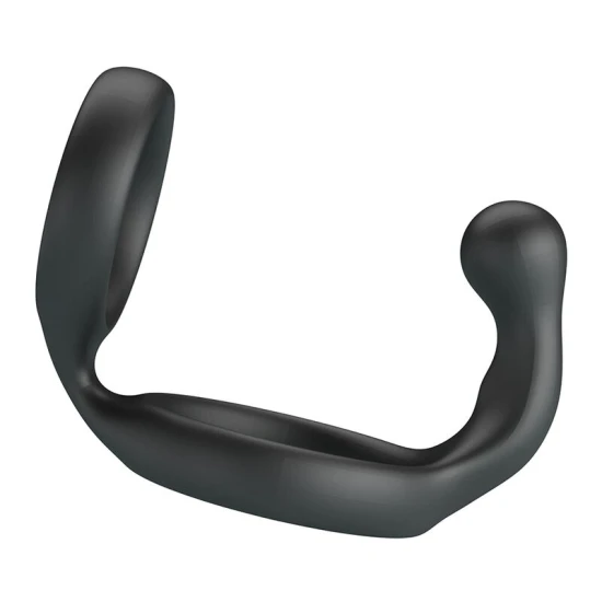 Inel dublu pentru penis și testicule din silicon, negru