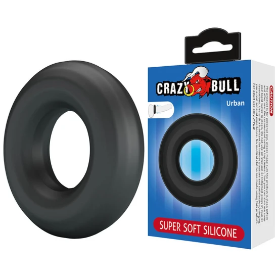 Inel penis din silicon ultra moale, negru