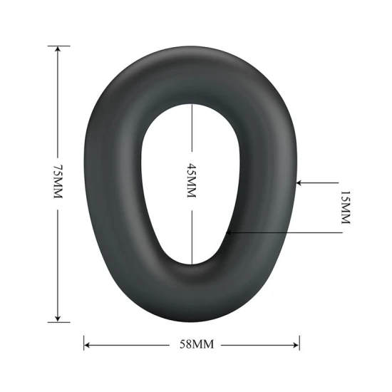 Inel penis din silicon, negru