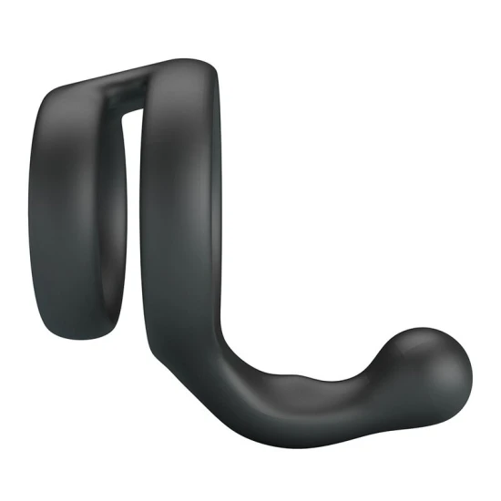 Inel dublu pentru penis și testicule din silicon, negru