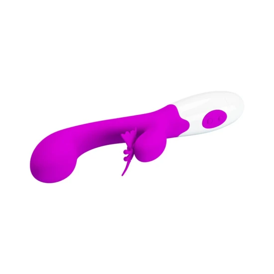 Vibrator Rabbit Butterfly Kiss din silicon, mov