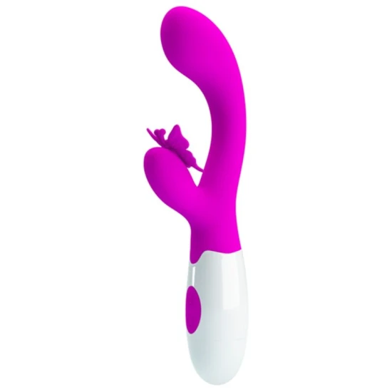Vibrator Rabbit Butterfly Kiss din silicon, mov