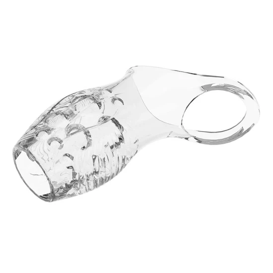 Extensor penis texturat din TPE, transparent