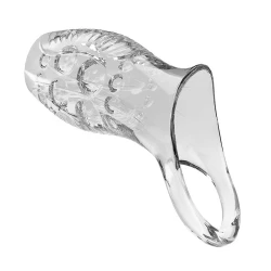Extensor penis texturat din TPE, transparent