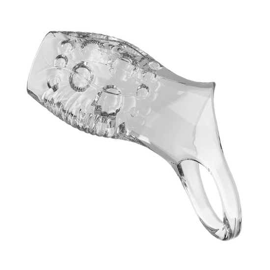 Extensor penis texturat din TPE, transparent