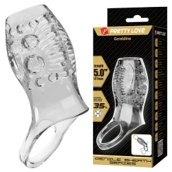 Extensor penis texturat din TPE, transparent