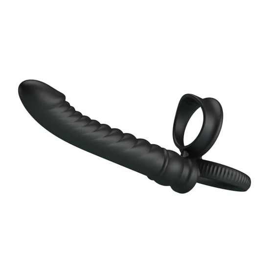 Vibrator anal cu inel și vibrații, silicon, negru