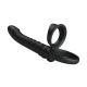 Vibrator anal cu inel și vibrații, silicon, negru