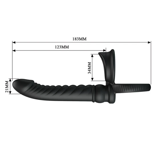 Vibrator anal cu inel și vibrații, silicon, negru