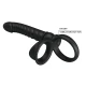 Vibrator anal cu inel și vibrații, silicon, negru