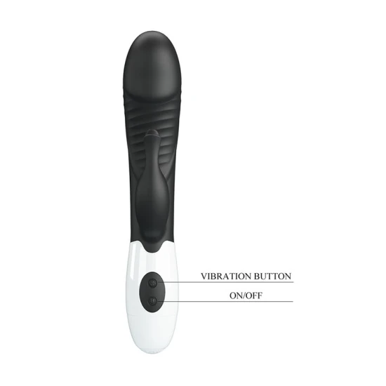 Vibrator Rabbit 30 funcții din silicon, negru