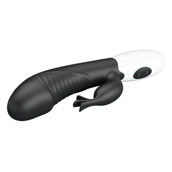 Vibrator Rabbit 30 funcții din silicon, negru
