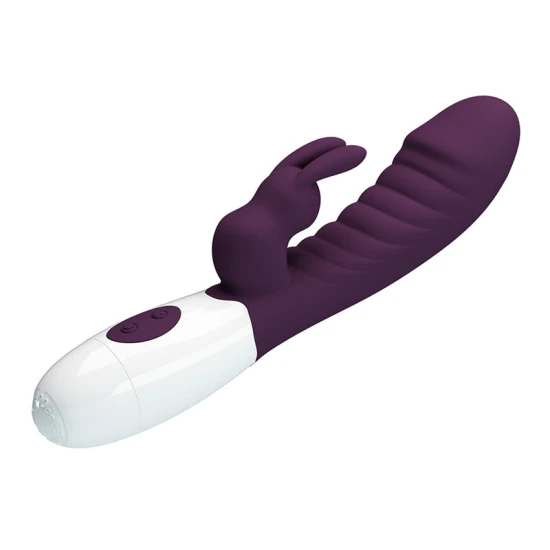 Vibrator Rabbit din silicon, mov, 30 funcții
