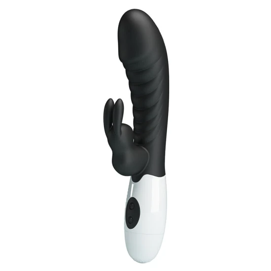 Vibrator Rabbit 30 funcții din silicon, negru