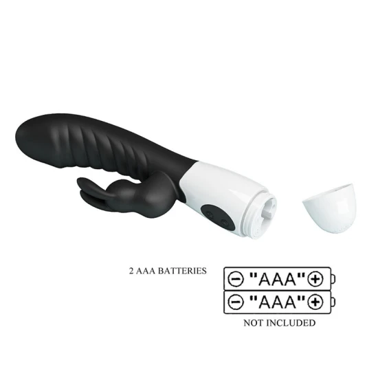 Vibrator Rabbit 30 funcții din silicon, negru