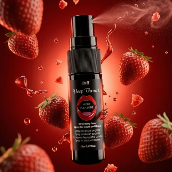 Spray oral Deep Throat cu efect răcoritor, aromă căpșuni, 12 ml