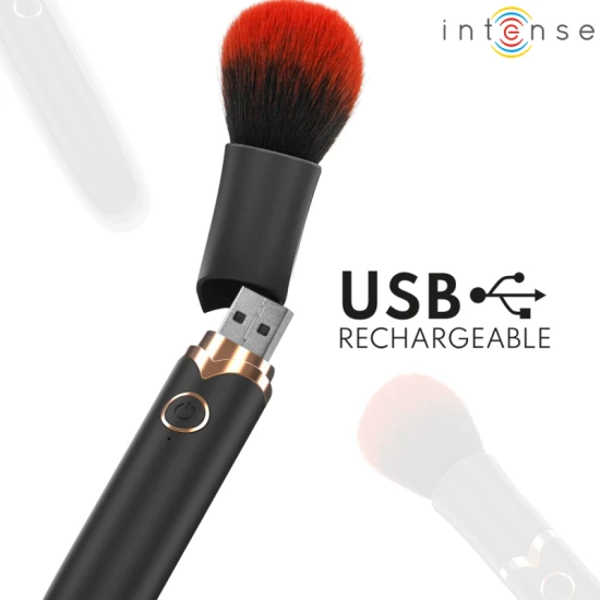 Perie vibrator din silicon și ABS, negru, 16 cm