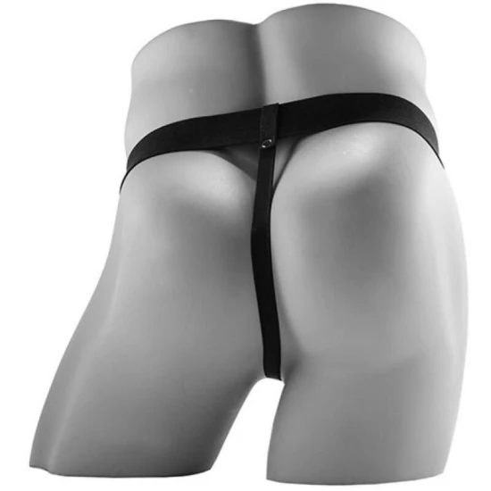 Strap-on realist vibrant cu bile din material moale, 17.8 cm