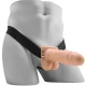 Strap-on realist vibrant cu bile din material moale, 17.8 cm