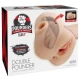 Masturbator dublu cu vibrații și texturi, Light, 20.5 cm