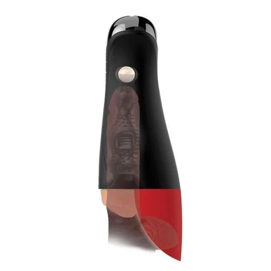 Masturbator automat XL din material moale, negru, 42 cm