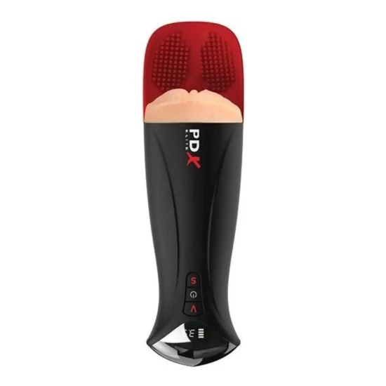 Masturbator automat XL din material moale, negru, 42 cm