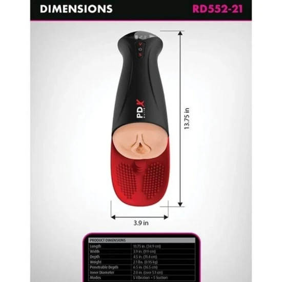 Masturbator automat XL din material moale, negru, 42 cm