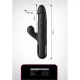 Vibrator Rabbit cu thrusting din silicon, negru, 23 cm