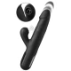 Vibrator Rabbit cu thrusting din silicon, negru, 23 cm