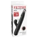 Vibrator Rabbit cu thrusting din silicon, negru, 23 cm
