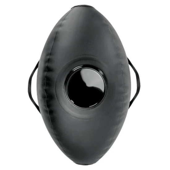 Minge erotică gonflabilă cu dildo din material moale, neagră, 41.9 cm