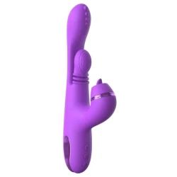 Vibrator Rabbit din material moale, mov, 24,1 cm