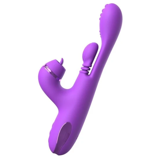 Vibrator Rabbit din material moale, mov, 24,1 cm
