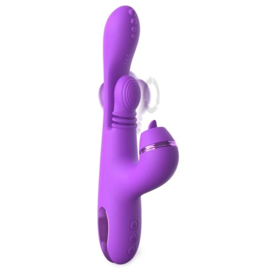 Vibrator Rabbit din material moale, mov, 24,1 cm