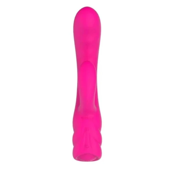 Vibrator dual din silicon, roz, USB reîncărcabil
