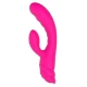 Vibrator dual din silicon, roz, USB reîncărcabil
