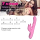 Vibrator Rabbit cu vibrații, împingeri și mișcare oscilantă, roz