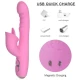 Vibrator Rabbit cu vibrații, împingeri și mișcare oscilantă, roz