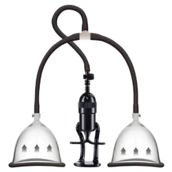 Pompă vacuum pentru sâni din ABS, PVC și silicon, transparentă, M/L