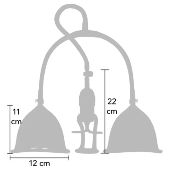 Pompă vacuum pentru sâni din ABS, PVC și silicon, transparentă, M/L