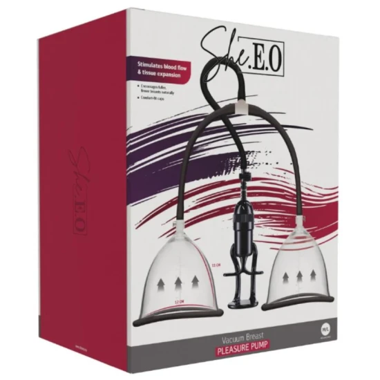 Pompă vacuum pentru sâni din ABS, PVC și silicon, transparentă, M/L