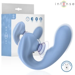 Stimulator clitoridian multifuncțional din silicon și ABS, albastru